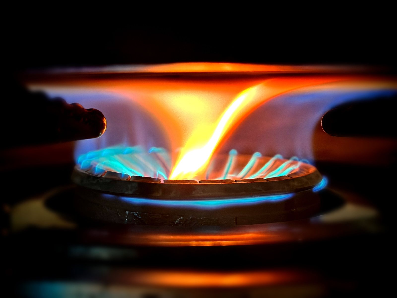 Natural gas burner flame